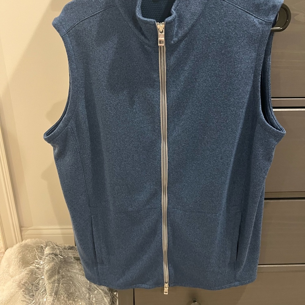 Blue Zip-Up Vest Petwr Millar size m